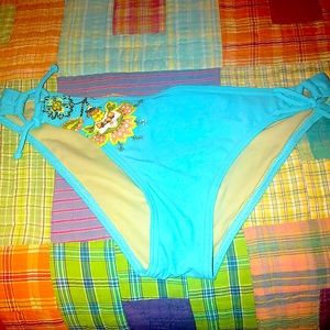NWT bikini bottoms blue with adjustable ties